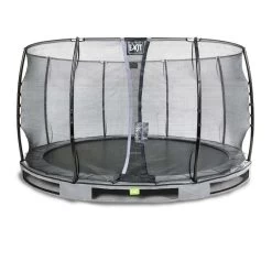 Trampoline Enterré Elegant 366cm Avec Filet Safty Gris