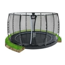 Trampoline Enterré Dynamic Exit 366cm Noir + Filet De Sécurité